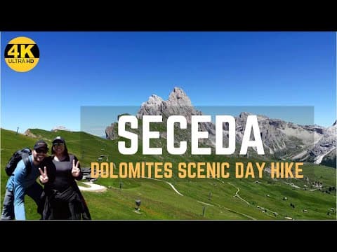 [4K] The Most Scenic Hike in Dolomites | Ortisei to Seceda | Scenic Cable Car + Hike | Italy