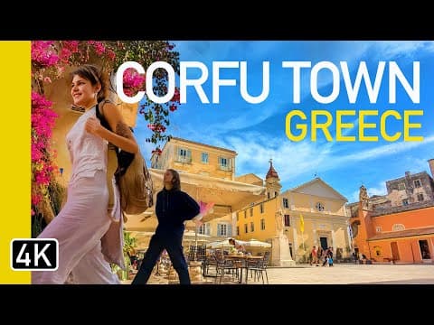 Corfu Town, Greece 4K Walking Tour | Captions | No Talking
